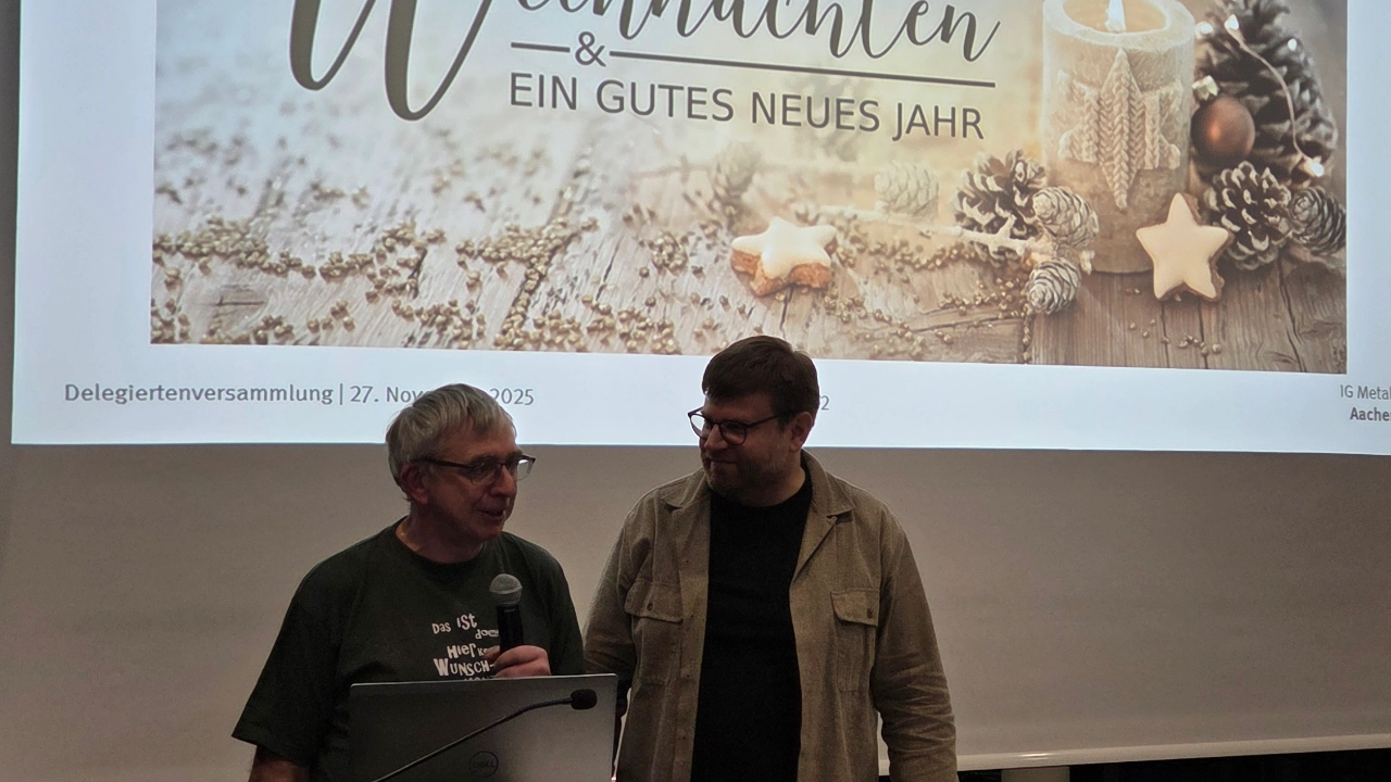Achim und Boris am Rednerpult